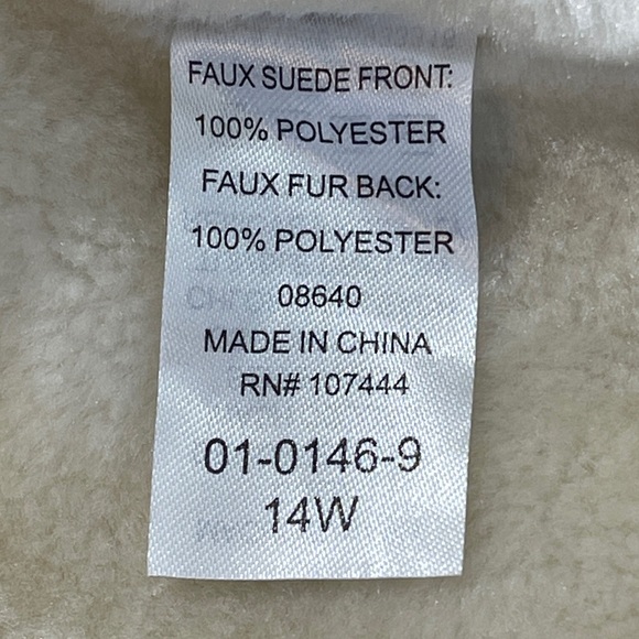 JESSICA LONDON SIZE 14W Women's Brown Faux Shearling Coat - Picture 10 of 12